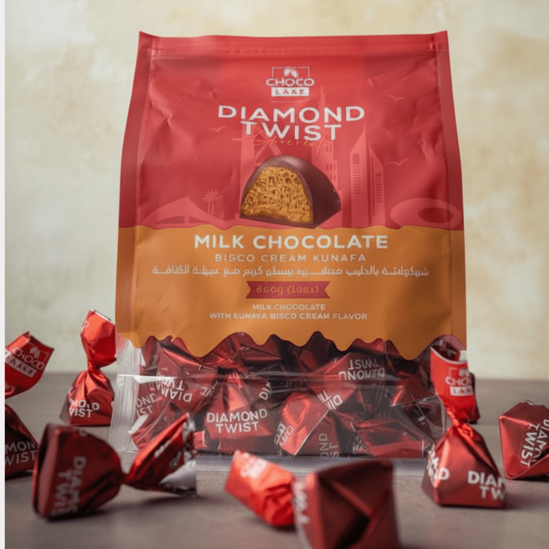 Chocolate Diamond Twist Milk Chocolate Bisco Cream Kunafa 450G - Jordan - Habibi Market