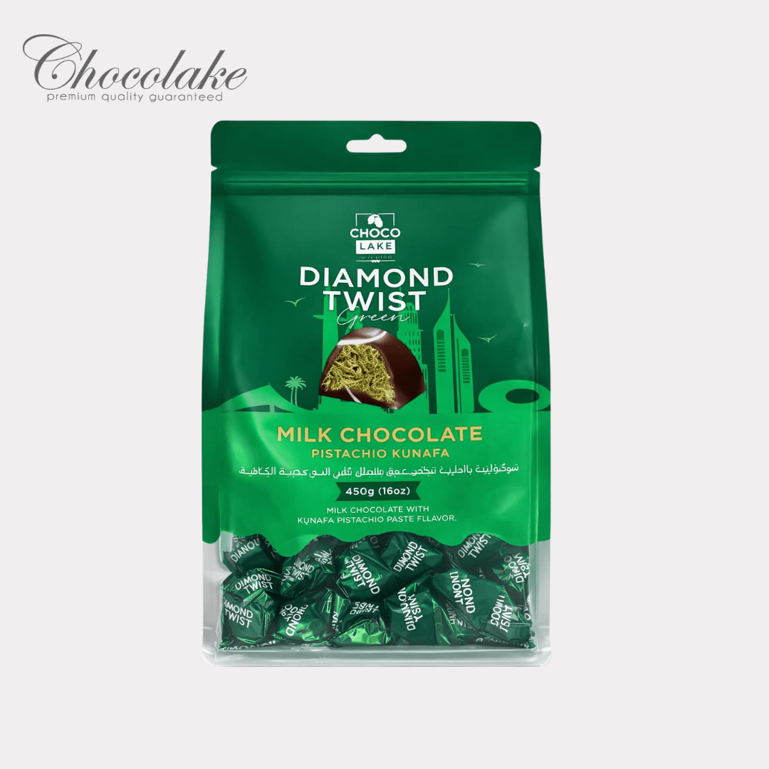Chocolate Diamond Twist Milk Chocolate Pistachio Kunafa Duabi Chocolate 450G - Jordan - Habibi Market