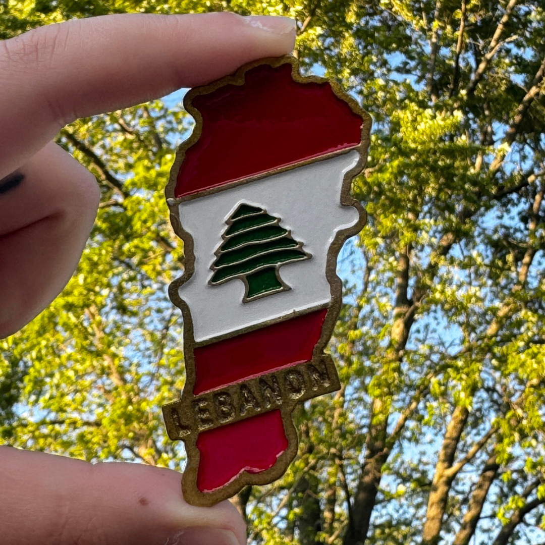 Lebanese Flag Size fridge magnet