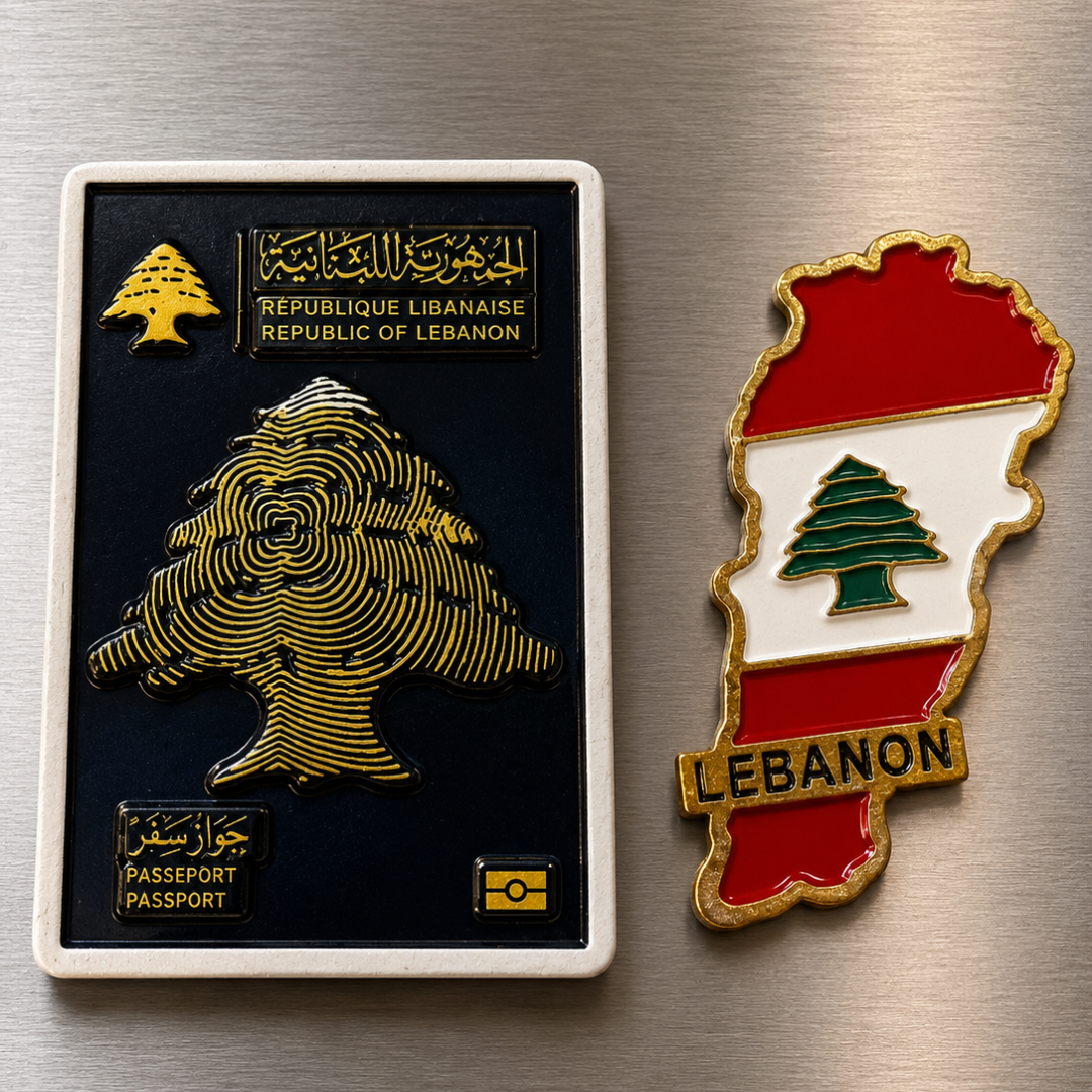 Lebanese_Fridge_Magnets Passport and flag