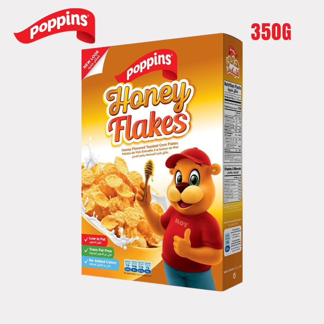 Poppins Honey Flakes 350G Family Size - Lebanon - Habibi Market