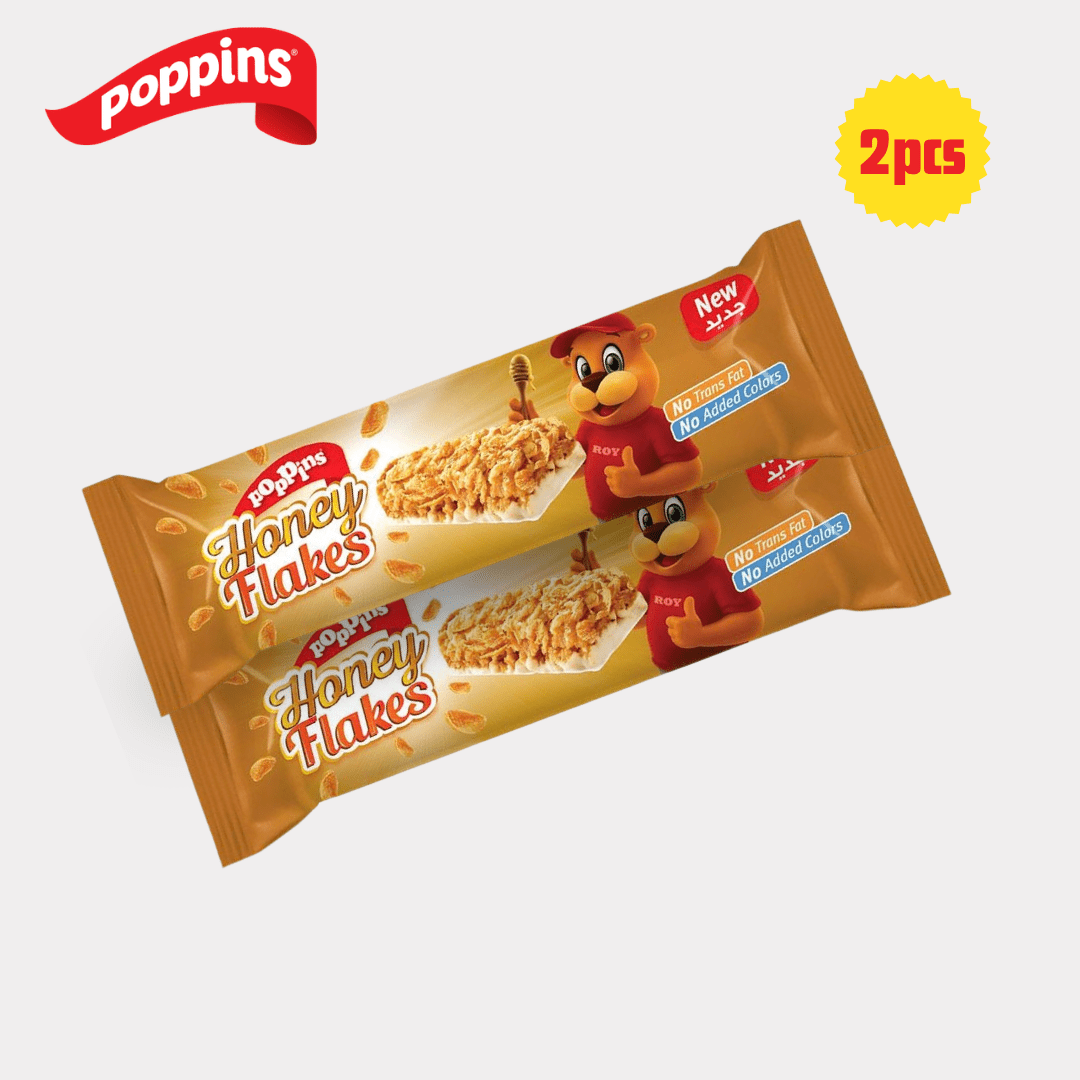Poppins Honey Flakes Cereal Bars Pack of 2 - Lebanon - Habibi Market