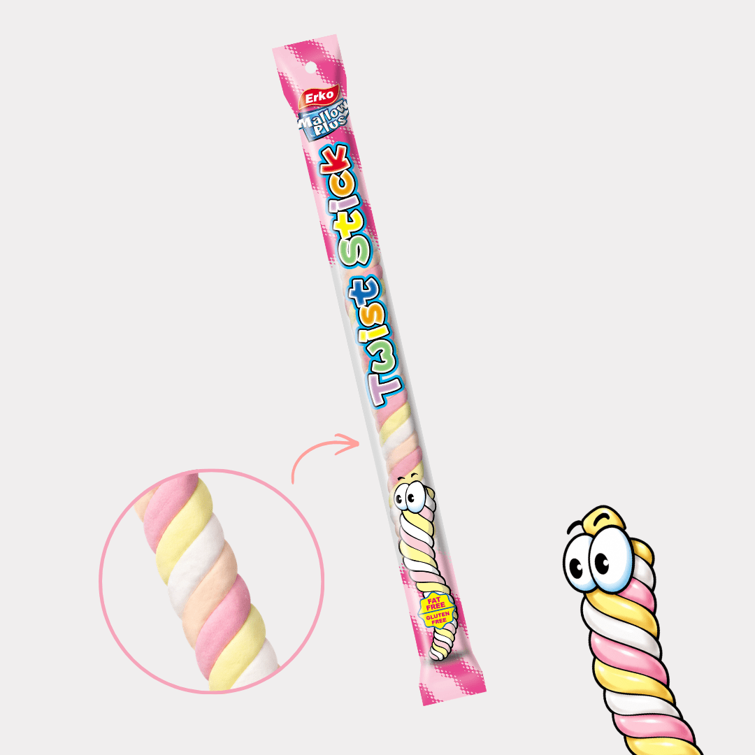 Erko Mallow Plus Twist Stick Marshmallow - Habibi Market